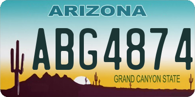 AZ license plate ABG4874