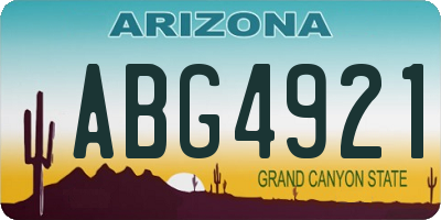 AZ license plate ABG4921