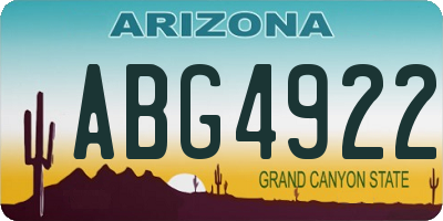 AZ license plate ABG4922