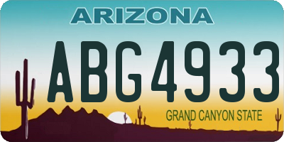 AZ license plate ABG4933