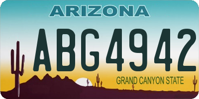 AZ license plate ABG4942
