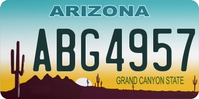 AZ license plate ABG4957