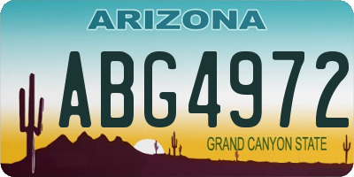 AZ license plate ABG4972