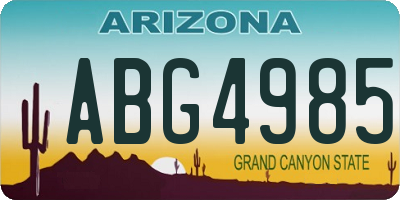 AZ license plate ABG4985