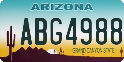 AZ license plate ABG4988
