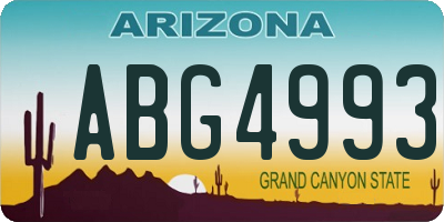 AZ license plate ABG4993