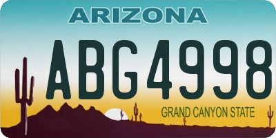 AZ license plate ABG4998