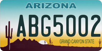 AZ license plate ABG5002