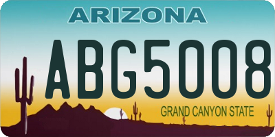 AZ license plate ABG5008