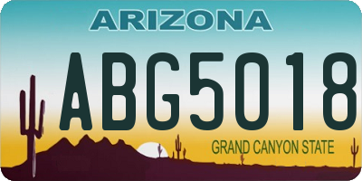 AZ license plate ABG5018