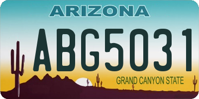 AZ license plate ABG5031