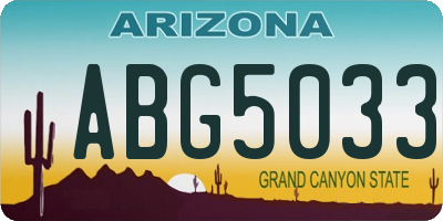 AZ license plate ABG5033