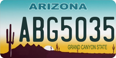 AZ license plate ABG5035