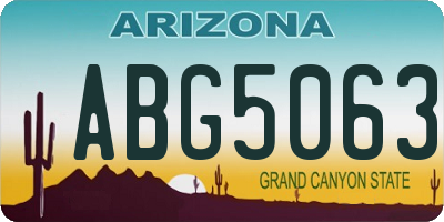 AZ license plate ABG5063