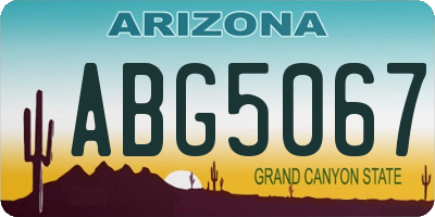 AZ license plate ABG5067