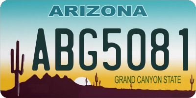 AZ license plate ABG5081