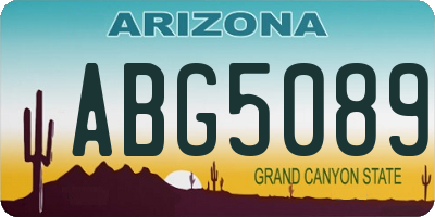 AZ license plate ABG5089