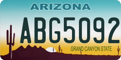 AZ license plate ABG5092