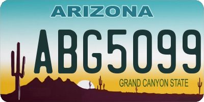 AZ license plate ABG5099