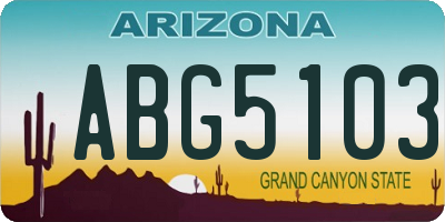 AZ license plate ABG5103