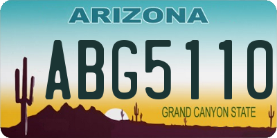 AZ license plate ABG5110