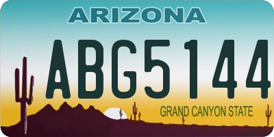 AZ license plate ABG5144