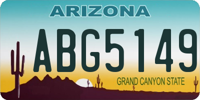 AZ license plate ABG5149