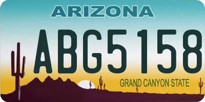 AZ license plate ABG5158