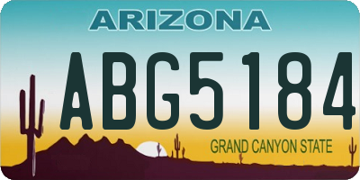 AZ license plate ABG5184