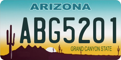 AZ license plate ABG5201