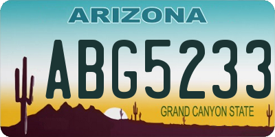 AZ license plate ABG5233