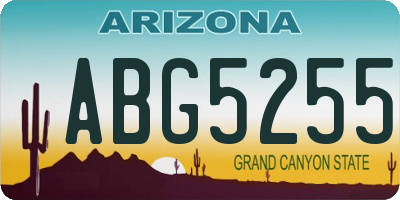 AZ license plate ABG5255
