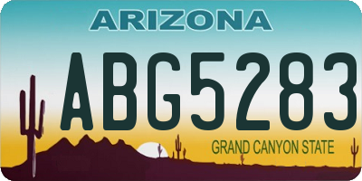 AZ license plate ABG5283