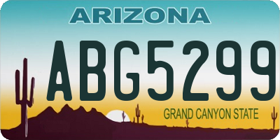 AZ license plate ABG5299