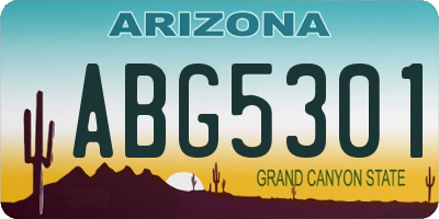AZ license plate ABG5301