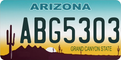 AZ license plate ABG5303