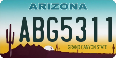 AZ license plate ABG5311