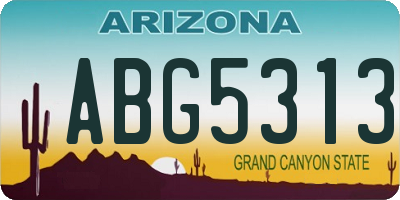 AZ license plate ABG5313