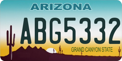AZ license plate ABG5332