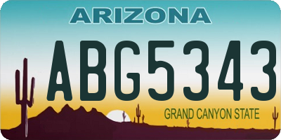 AZ license plate ABG5343