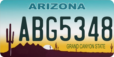 AZ license plate ABG5348