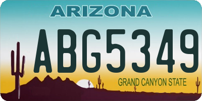 AZ license plate ABG5349