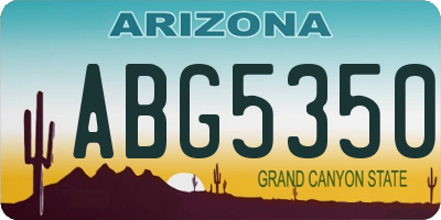 AZ license plate ABG5350