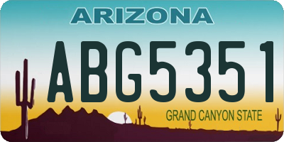 AZ license plate ABG5351