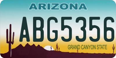 AZ license plate ABG5356