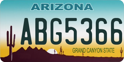 AZ license plate ABG5366