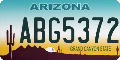 AZ license plate ABG5372