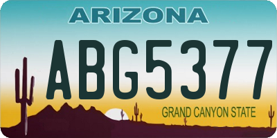 AZ license plate ABG5377