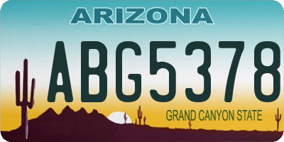 AZ license plate ABG5378