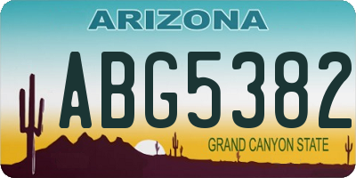 AZ license plate ABG5382